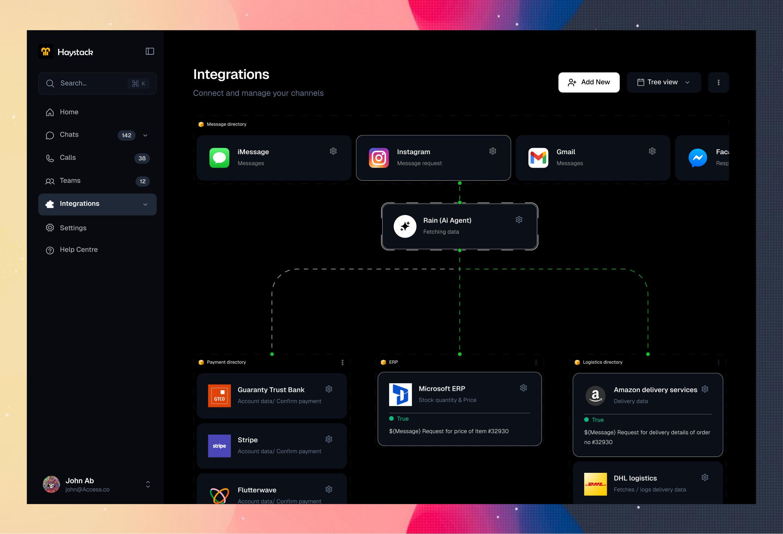 Haystack Dark Mode - Analytics Overview